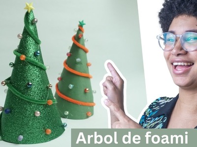 Manualidades navideñas con foami paso a paso - cómo hacer árboles de navidad en foami