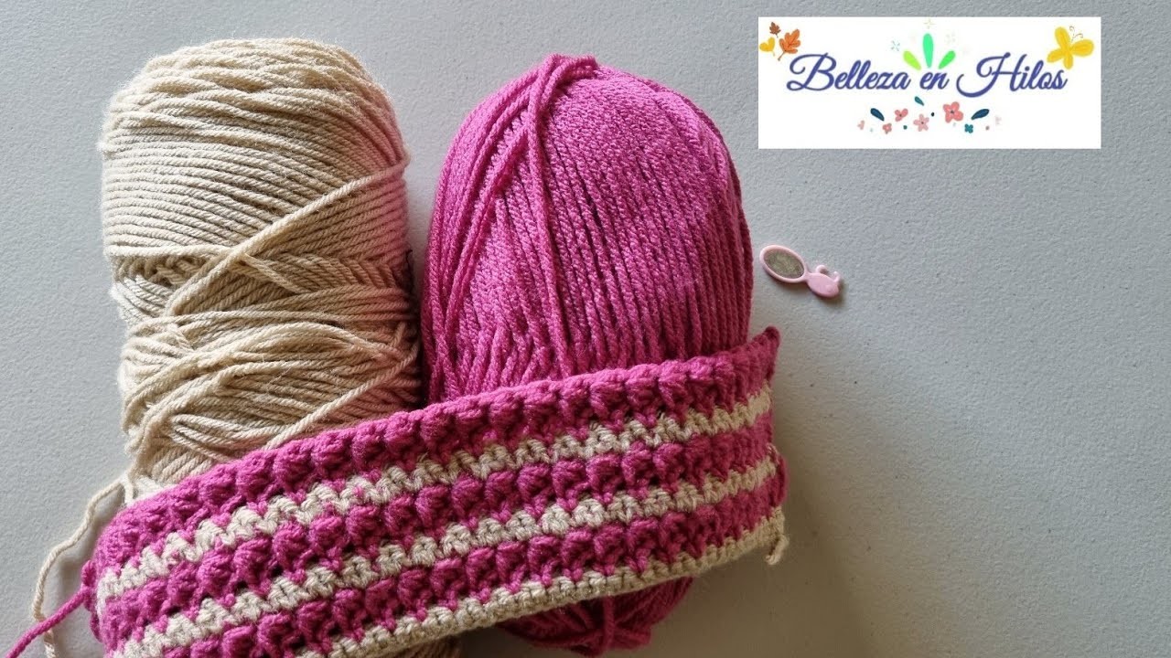 Aprende Hermosa Puntada en Crochet en dos Colores!