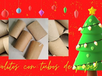 ARBOLITO o PINO NAVIDEÑO CON TUBOS DE papel de baño