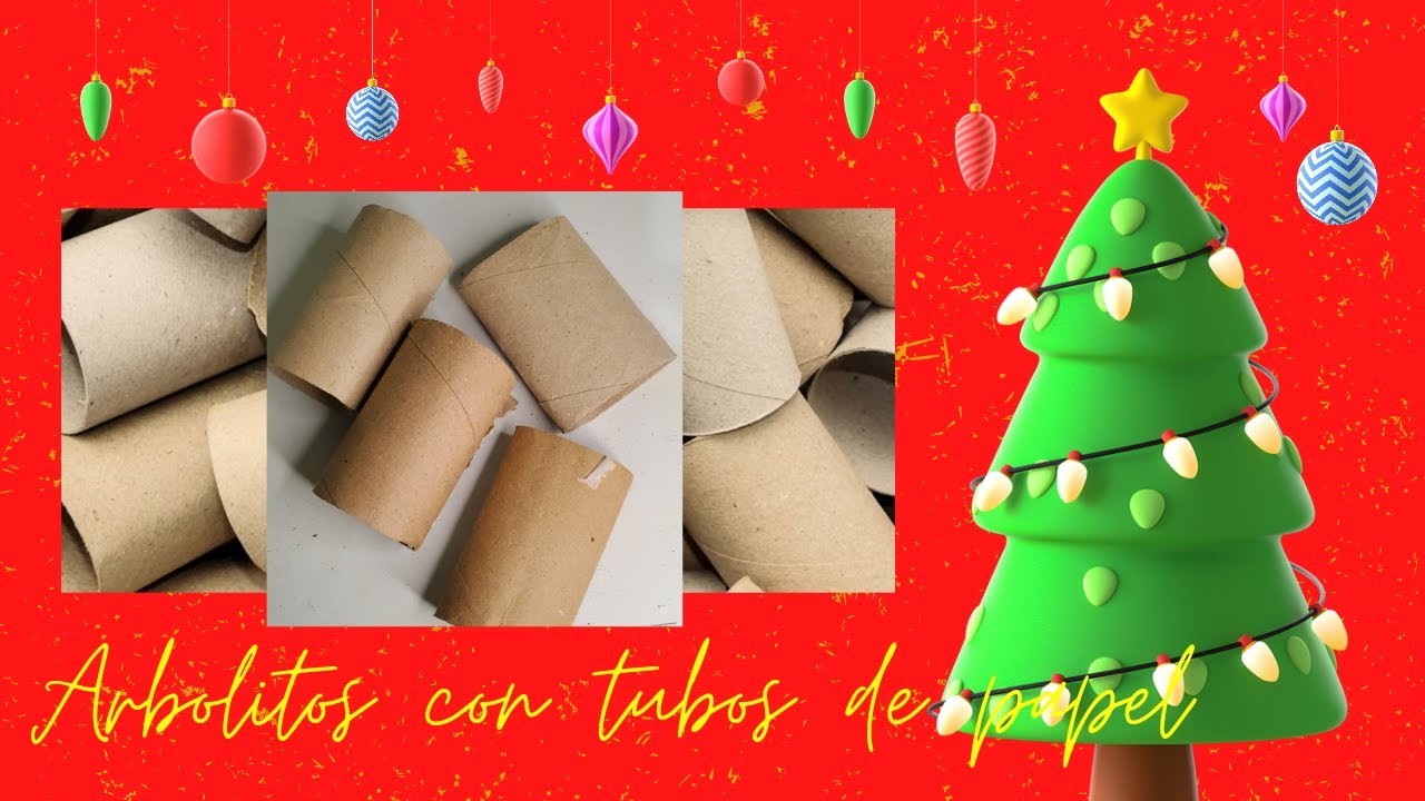 ARBOLITO o PINO NAVIDEÑO CON TUBOS DE papel de baño