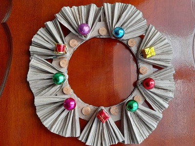 Como elaborar corona navideña carton corrugado