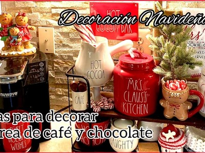 Ideas de Navidad para decorar el área de café y chocolate.