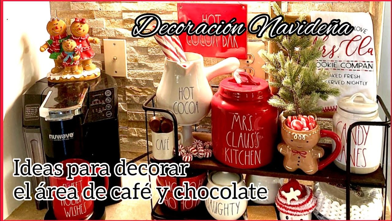 Ideas de Navidad para decorar el área de café y chocolate.