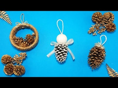 Ideas navideñas con piñas de pino????❄️