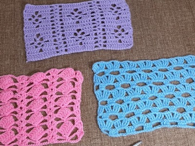 Video completo de tres hermosos Puntos en crochet paso a paso fácil de tejer
