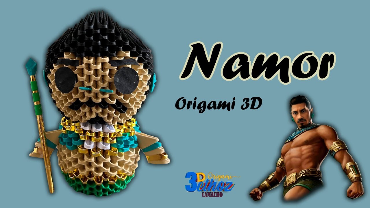 Cómo Hacer a Namor de Wakanda Forever en Origami 3D - Bethoz Camacho - Tutorial Fácil