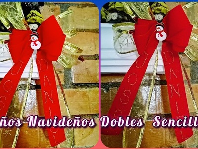 Como hacer fácil moño doble navideño
