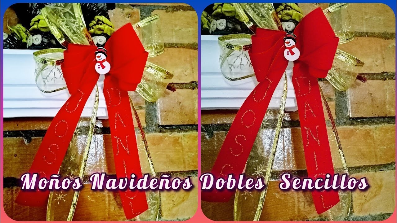 Como hacer fácil moño doble navideño