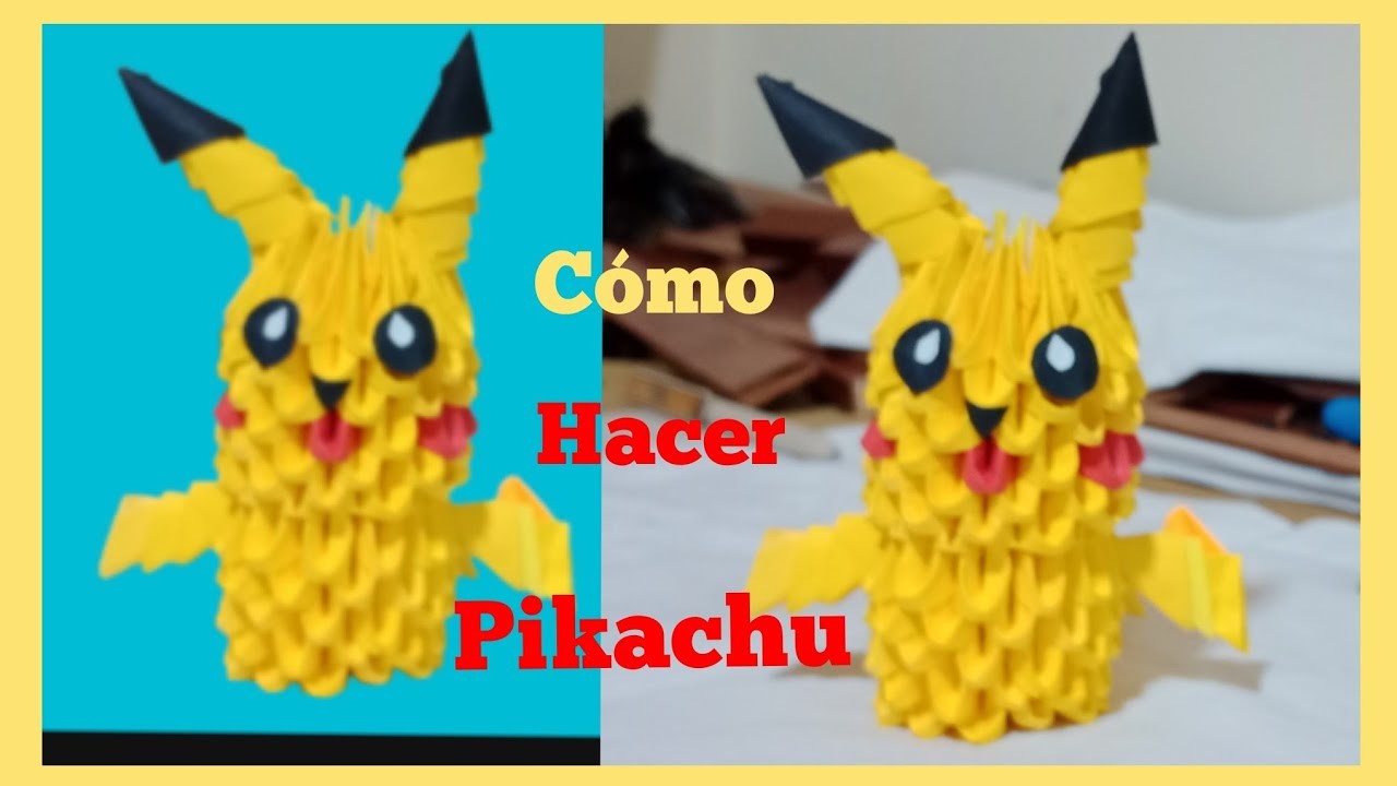 Cómo hacer pikachu con ORIGAMI 3d