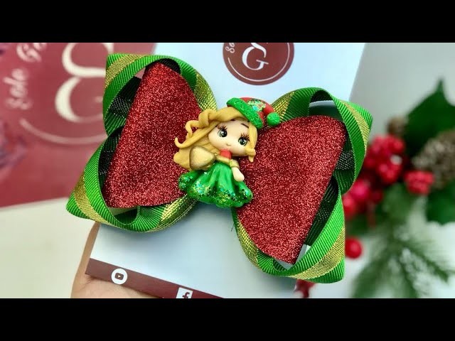 Moño boutique abierto con vinil para navidad ????