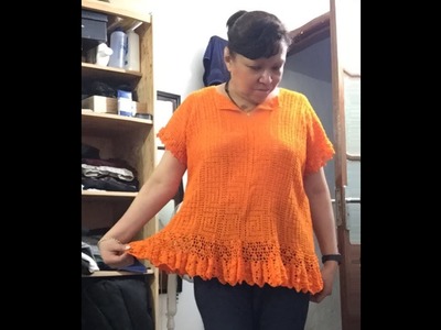 Blusa - vestido grecas a filet crochet (Parte 1 de 7)