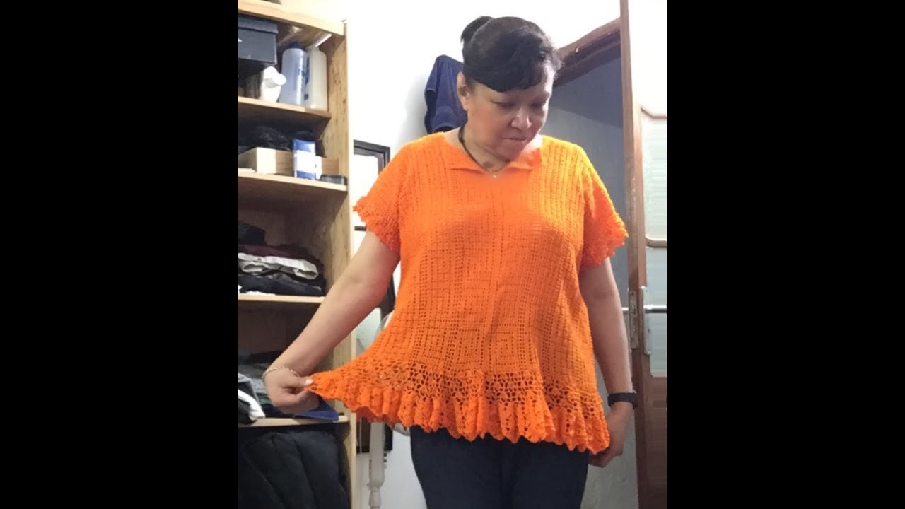 Blusa - vestido grecas a filet crochet (Parte 1 de 7)