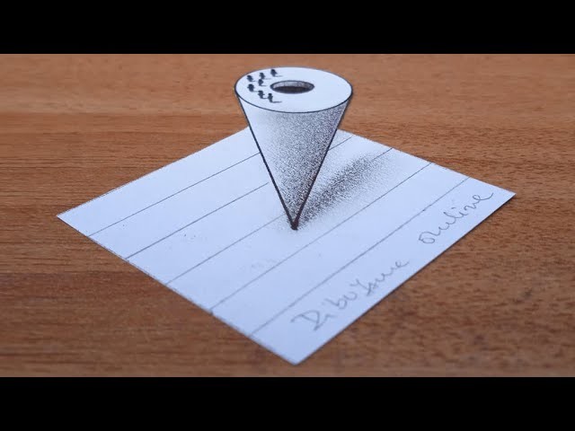 COMO DIBUJAR UN CONO EN 3D - DIBUJOS EN 3D