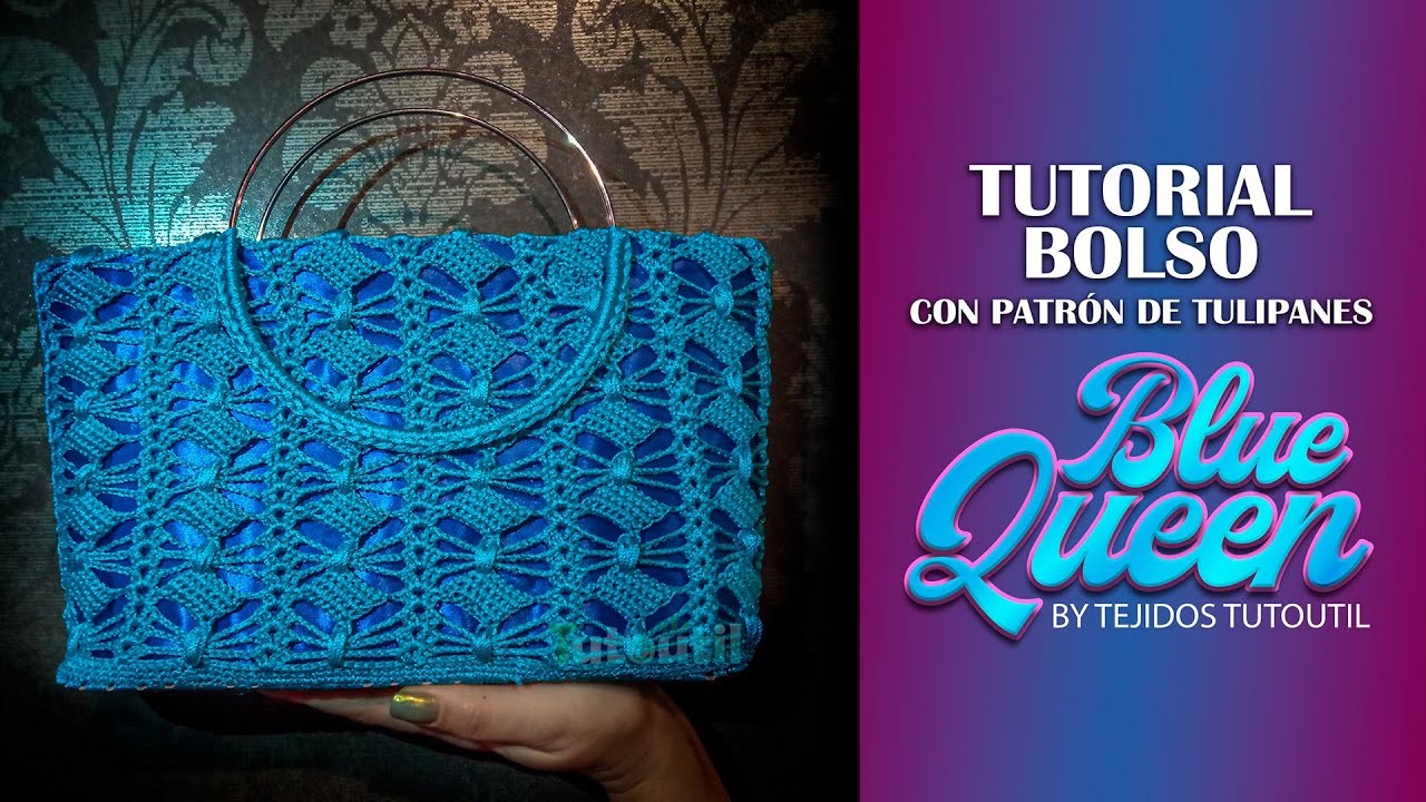 Bolso Blue Queen con patrón de tulipanes -Tutotutil