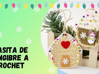 ????????Casa de Jengibre A Crochet Adorno para el Árbol de Navidad.Casita Navideña de Jengibre Tutorial