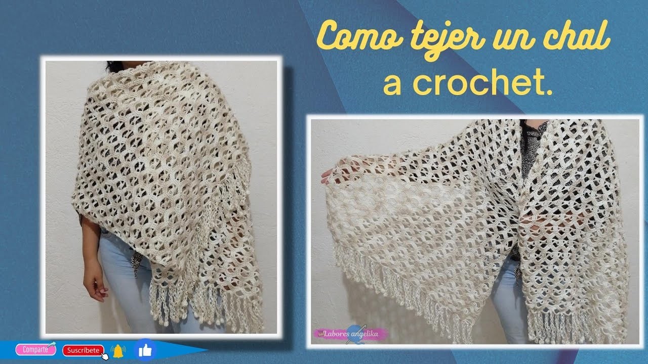 Como tejer un chal  a crochet. #tejido #crochet #tutorial