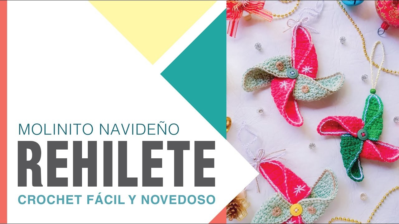 REHILETE NAVIDEÑO a CROCHET | Molinete | Súper sencillo y en TENDENCIA para aumentar tus VENTAS ????????????