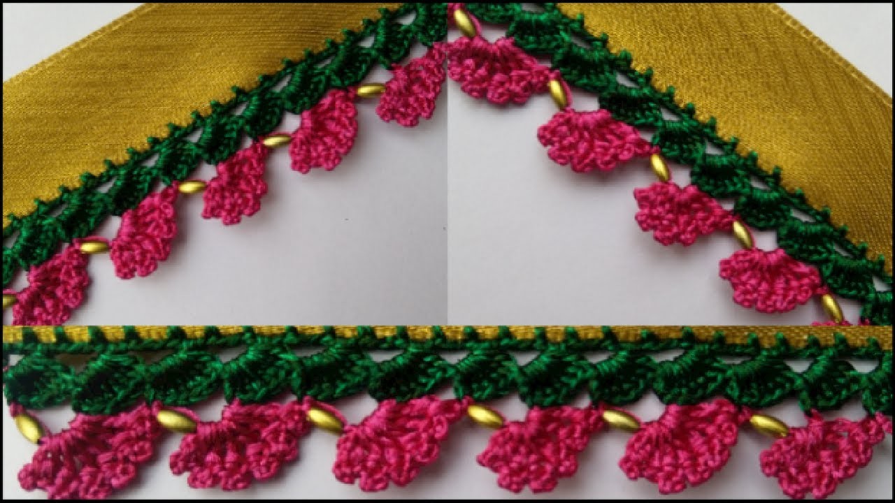 Slanting arch dedign#crochet#sareekuchu#bridalsareekuchu#saree#tassels#tutorial#Gruhiniya kalike.