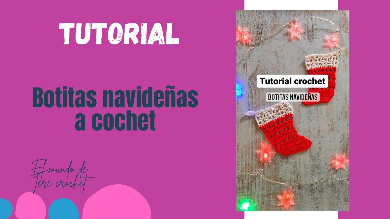 Tutorial crochet: ¿cómo tejer botitas navideñas? #navidadcreativa #crochet #crochetchristmas