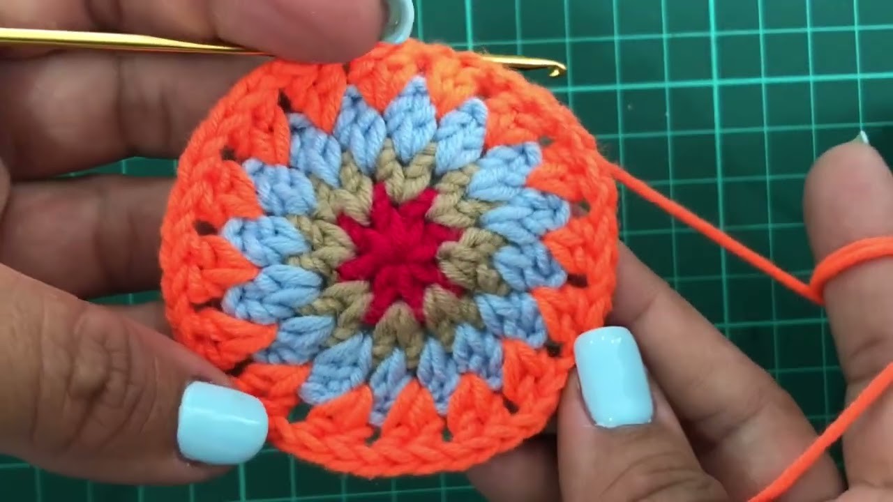 Granny square crochet. ganchillo para zurdos