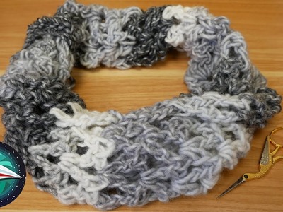 Loop en patrón de tejido en V | Loop fácil de tejer para el otoño | Una madeja - Un chal