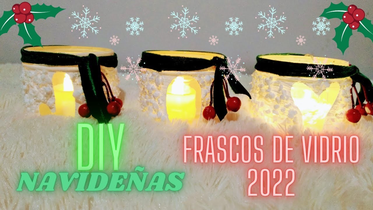 COMO HACER MANUALIDADES  NAVIDEÑAS  RECICLANDO FRASCOS DE VIDRIOS.PASO A PASO. IDEA 2022#christmas