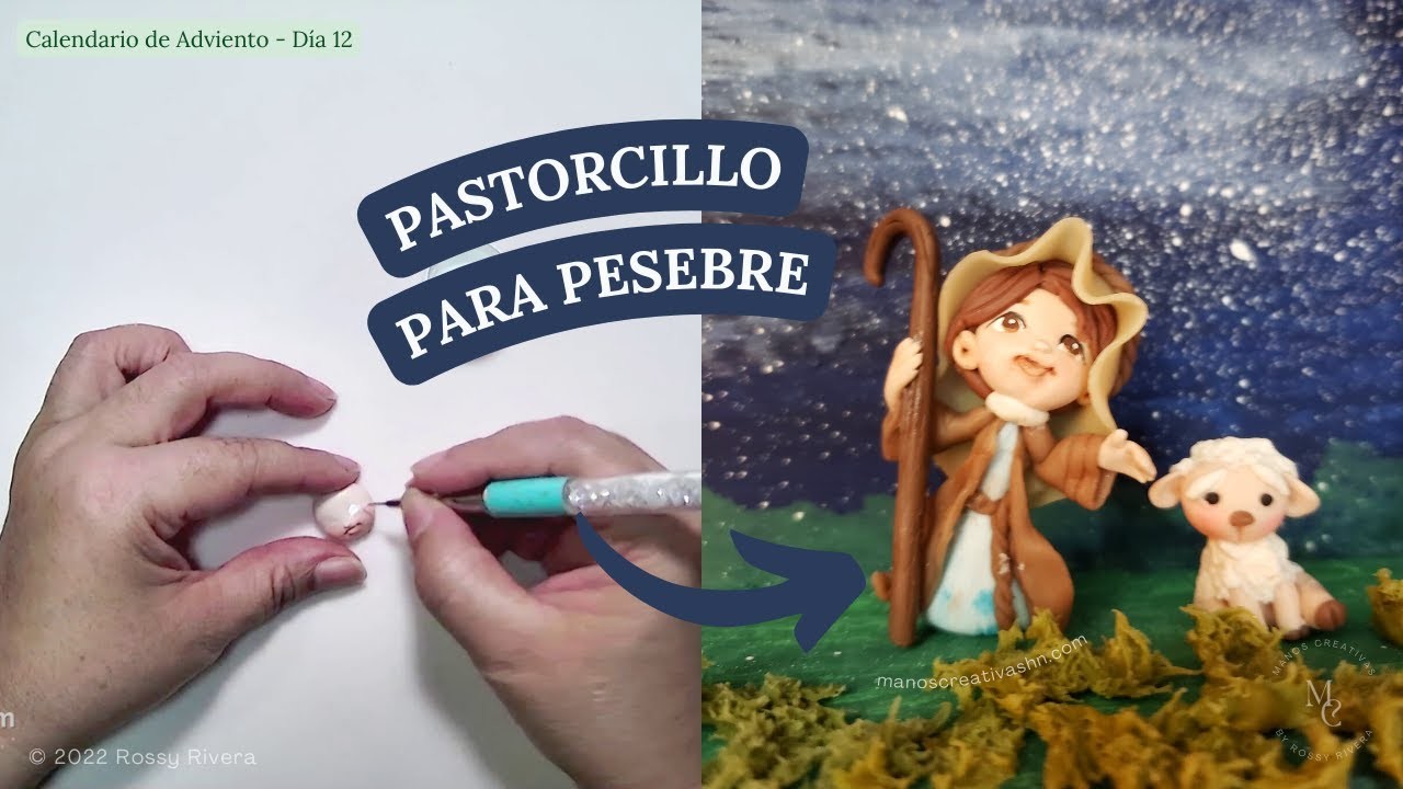 Día 12: Cómo hacer un pastorcillo o pastorcito en porcelana fría | Calendario de Adviento