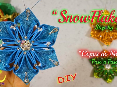 DIY Snowflakes Christmas Decorations.Copo de Nieve #christmasdecorations #daliacreativa #diycrafts