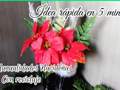 Manualidades Navideñas.Bonita idea con reciclaje en 5 minutos.