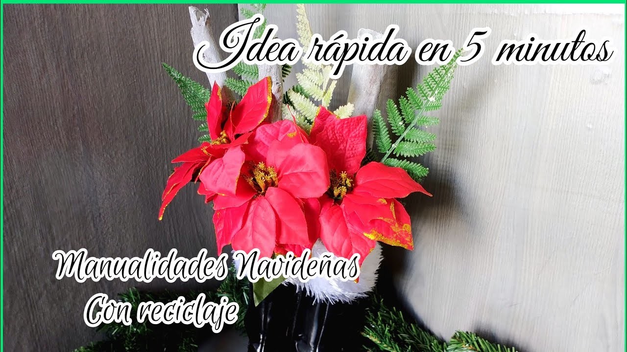 Manualidades Navideñas.Bonita idea con reciclaje en 5 minutos.