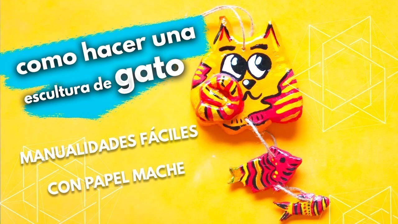 Cómo hacer una escultura de gato| MANUALIDADES FÁCILES CON PAPEL MACHE