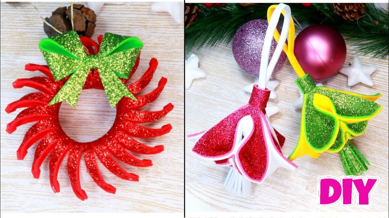 Diy ideas de adornos de Navidad de foami o goma eva muy fáciles, adornos navideños, Diy manualidades