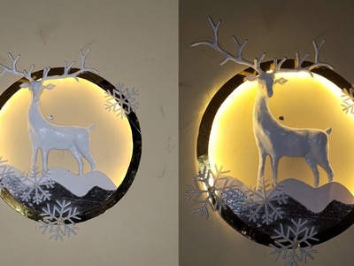ELEGANTE RENO BLANCO. Decoracion de lujo.   - Elegant white reindeer . luxury decoration