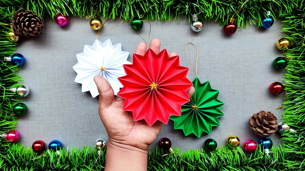 Estrella navideña de papel fácil de hacer???????? hermoso adorno navideño ❄☃ #navidad #adornosnavideños