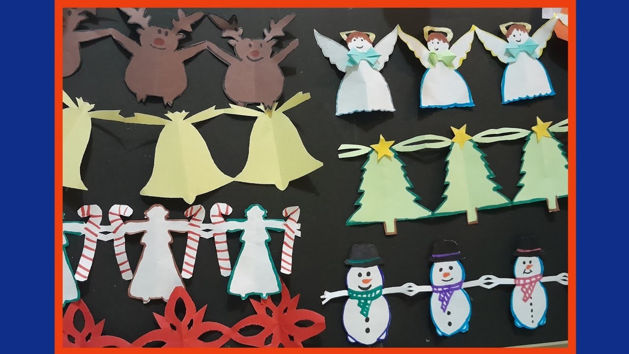 ❄️GUIRNALDAS NAVIDEÑAS SUPER FACILES DE PAPEL-COMO HACER ADORNOS PARA DECORAR EN NAVIDAD.