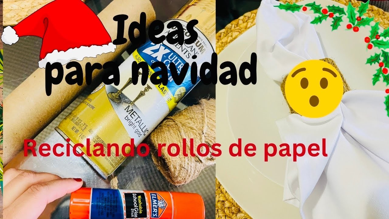 Idea navideña con rollos de papel ???? #diy #manualidades #manualidadesdenavidad #reciclajecreativo