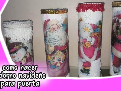 Adornos navideños de floreros y velero de tubos