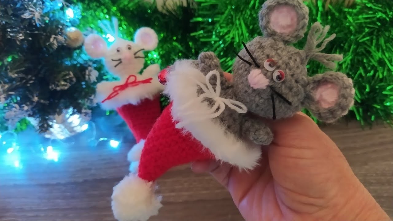 Decorazione Natalizia Uncinetto ????✨ Topolino Amigurumi ???? Mouse Crochet Christmas Amigurumi Navidad ????????