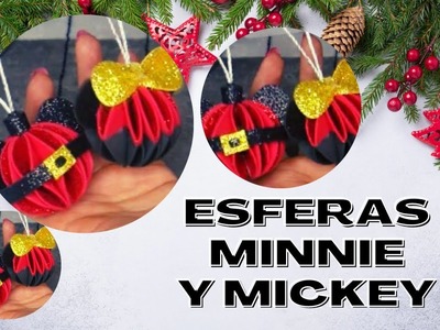 ESFERAS con FOAMY de Minnie y Mickey Mouse????☃⛄.DIY navideño.Manualidades.Decoración Navideña