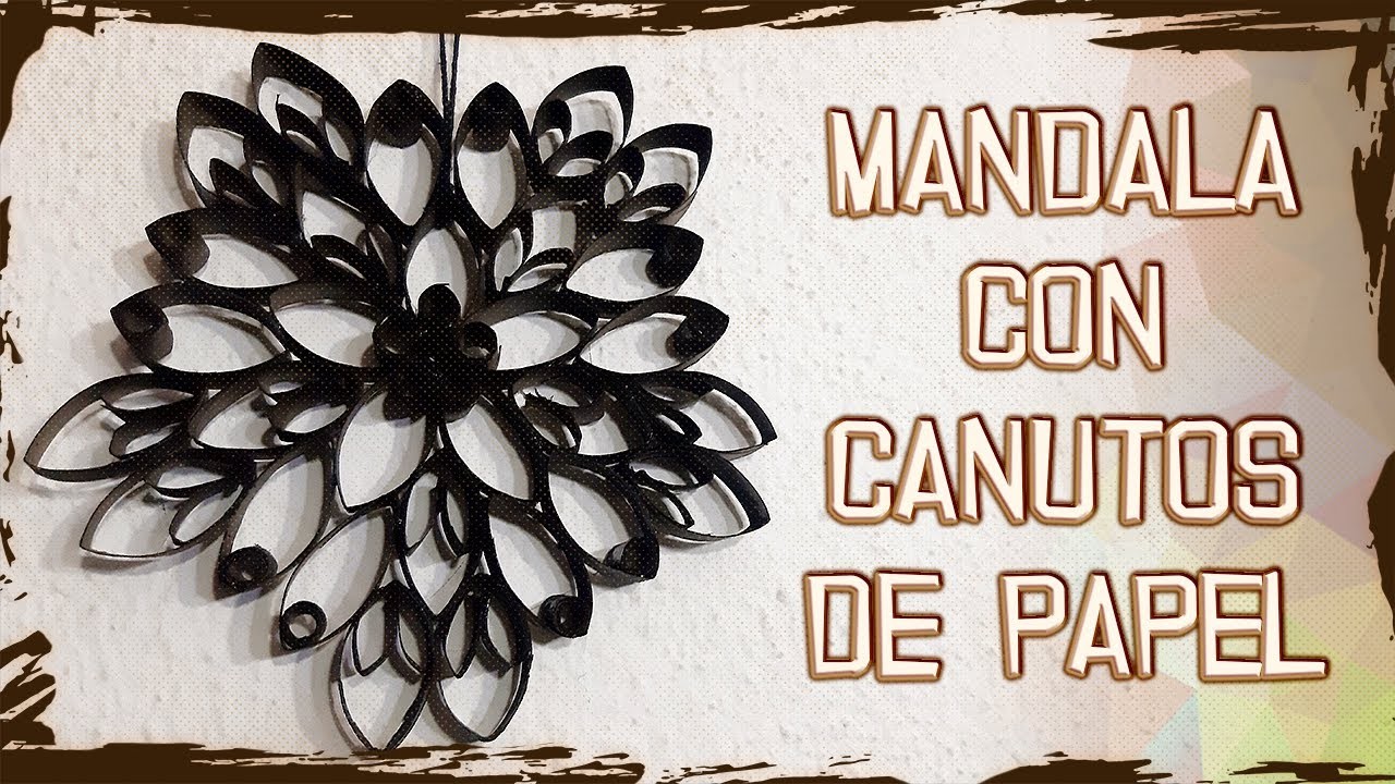 Mandala con Canutos de Papel Cartón Reciclados