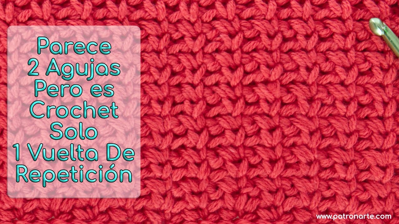 Punto a Crochet que Parece Dos Agujas Muy Fácil Punto Musgo Modificado de Crochet Ganchillo