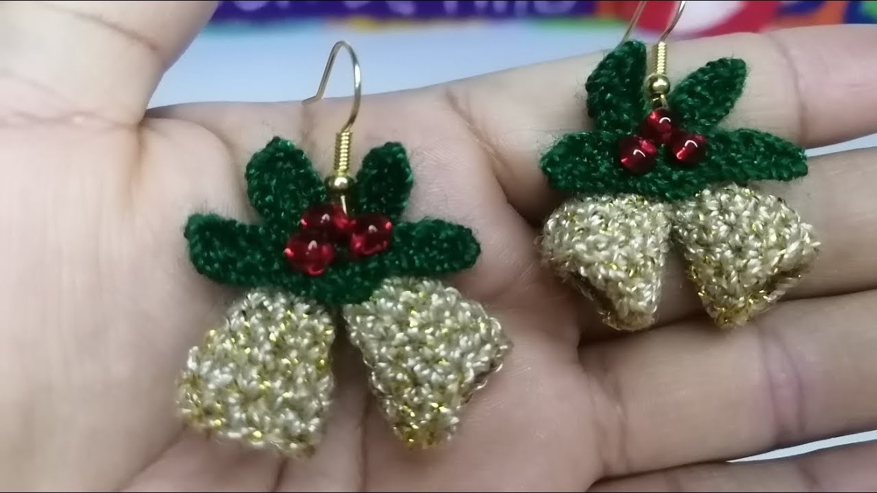 ????Aretes Navideños (Campanitas) tejidos a crochet ????