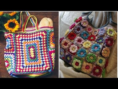 Colección de diseños de bolsos de mano de ganchillo más hermosos.Diseños de ganchillo para bolsos de