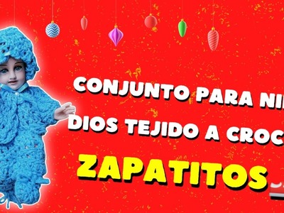 Conjunto para niño Dios tejido a crochet. zapatitos