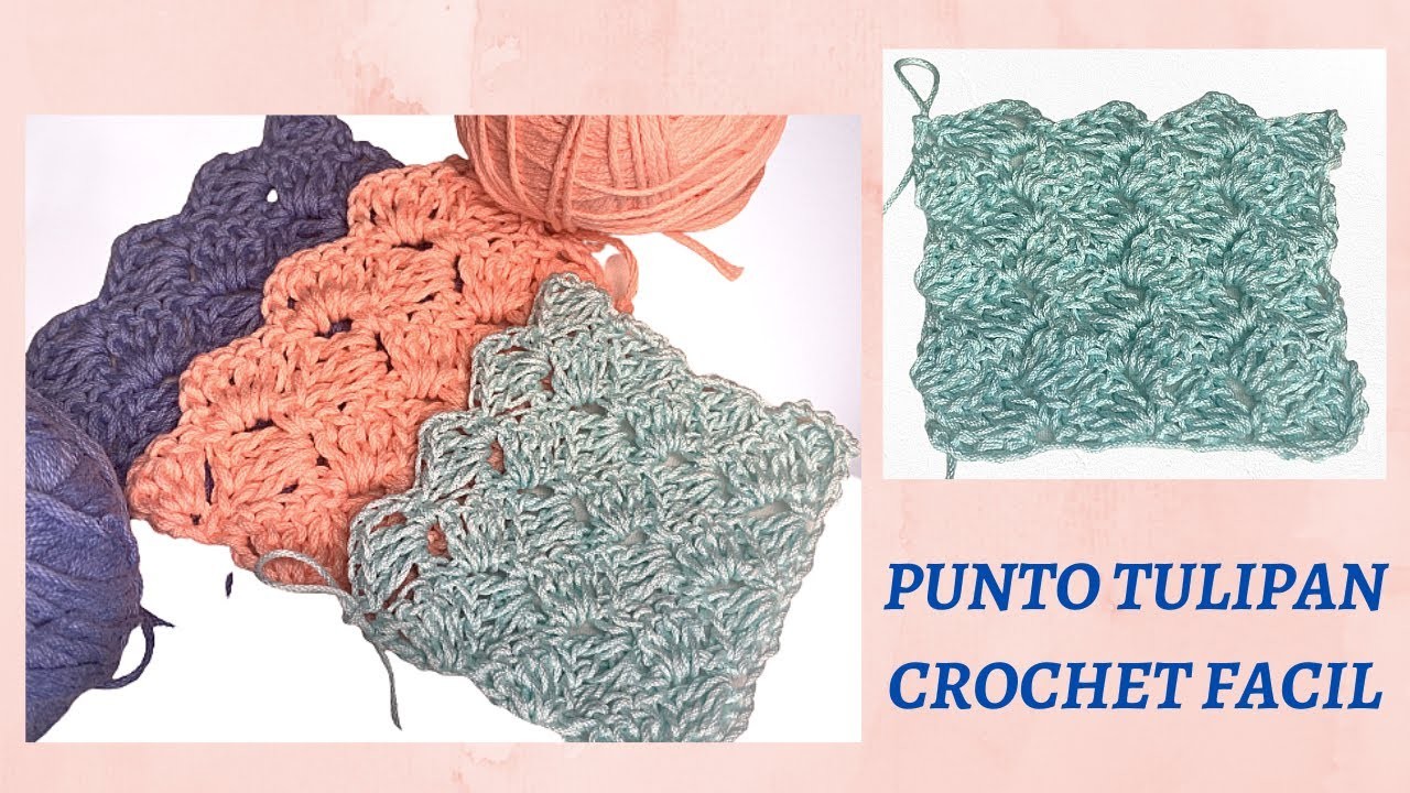 Crochet punto tulipan  # 23 | Crochet Designs | ideal para mantas