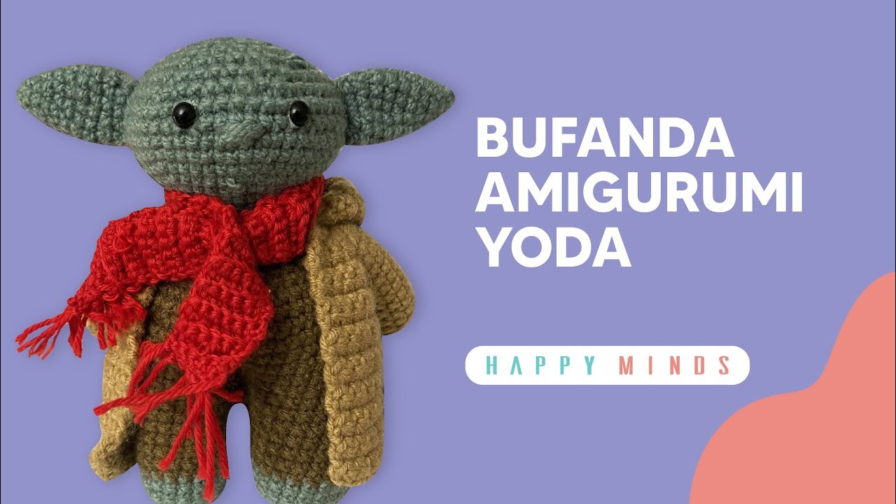 Bufanda navideña amigurumi Yoda
