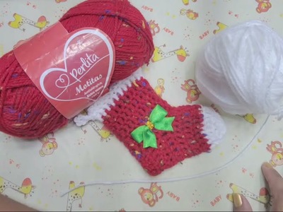 Botita Navideña a Crochet - Tejidos en vivo de navidad a Ganchillo