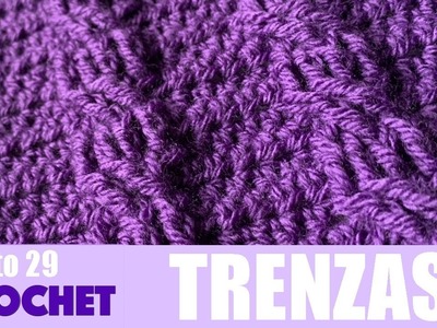Crochet Trenzas u Ochos Simples en relieve, ganchillo fácil para mantas