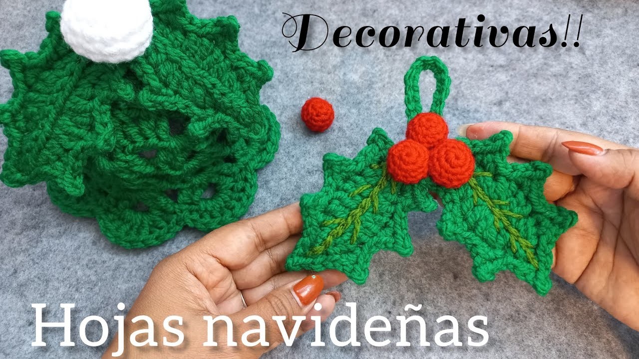 Hojas nochebuena a Crochet #navidad #navidadcrochet #normaysustejidos