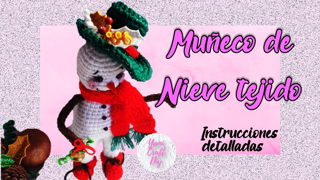 Cómo tejer AMIGURUMI a crochet de muñequito de nieve . Tejiendo a ganchillo y crochet. 3 de 5.